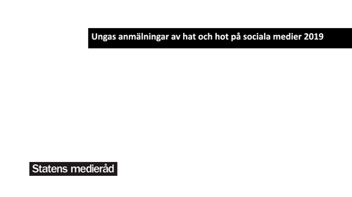 Ungas anmälningar av hot och hat på sociala medier